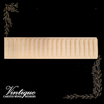 Vestry Fluted pattern Wood border trim moulding 50mm wide - Vintique Concepts