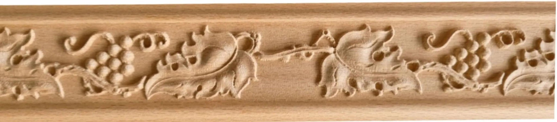 Vino Grape & leaf carved wood moulding trim 60mm-Vintique Concepts