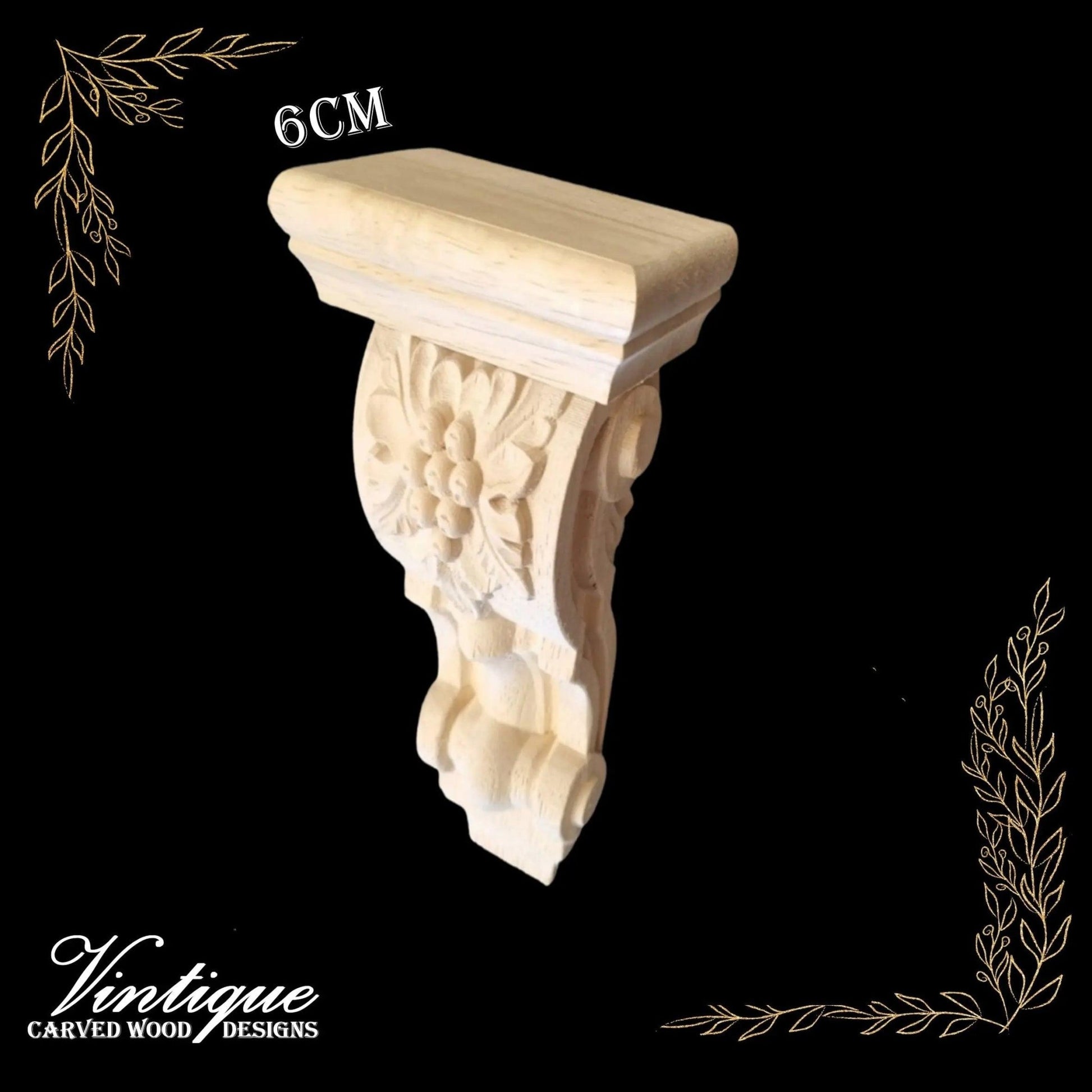 Vino Grape wooden corbel (each) 20cm x 10cm x 6cm - Vintique Concepts