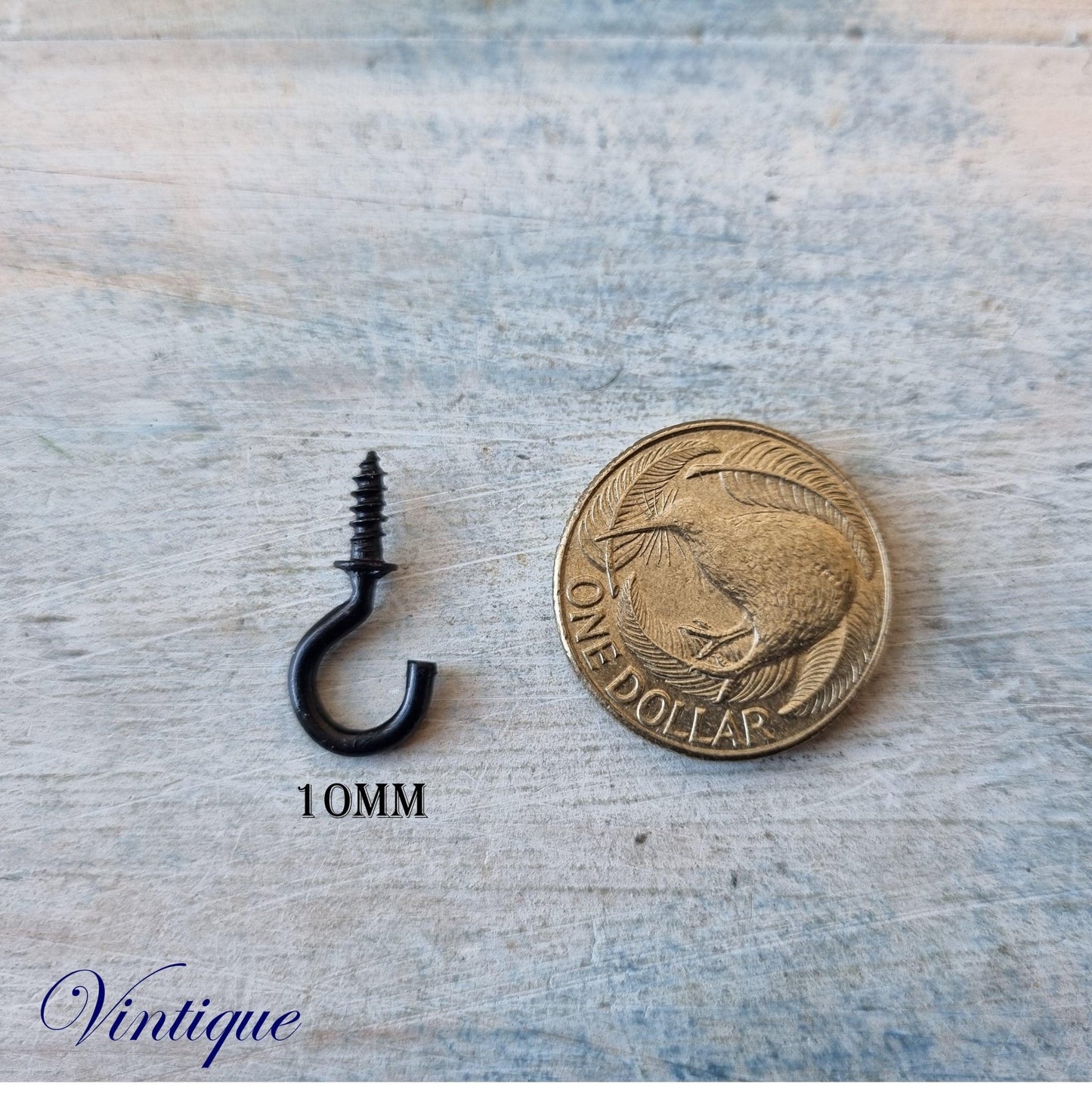 Vintage Black Cup Hooks 6 sizes - Vintique Concepts