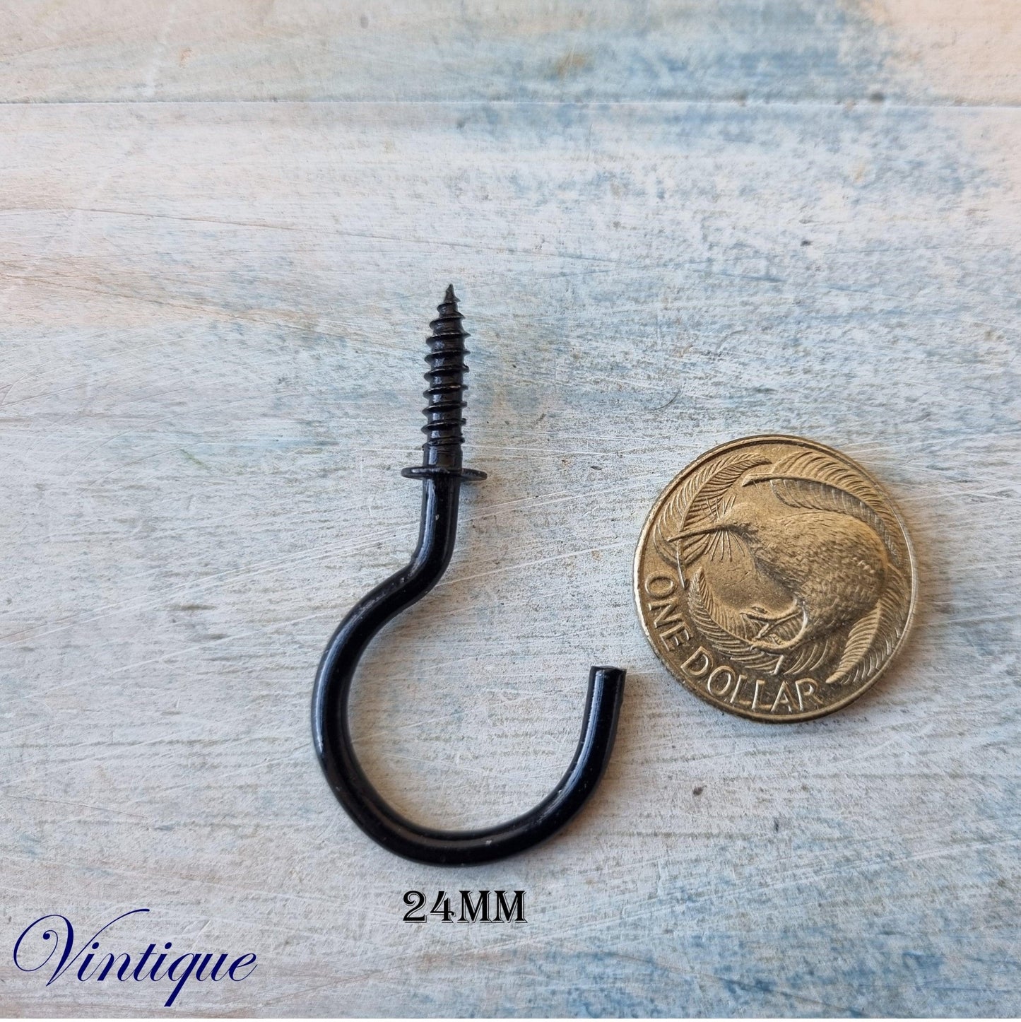 Vintage Black Cup Hooks 6 sizes - Vintique Concepts