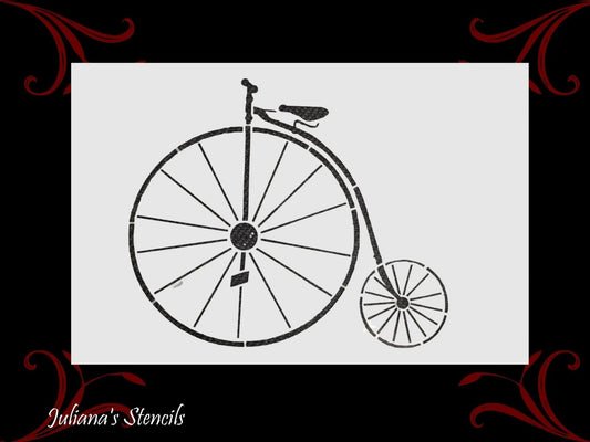 Vintage Pennyfarthing Bicycle Furniture premium paint stencil 305 x 265mm-Vintique Concepts