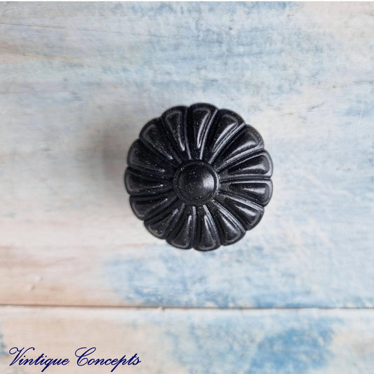 Vintage Propeller BLACK Drawer Knob 34mm diameter-Vintique Concepts