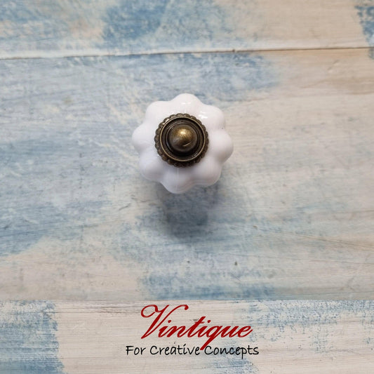 Vintage style acrylic cabinet knob 30mm-Renaissance White-Vintique Concepts