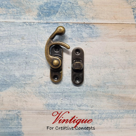 Vintage Style BRONZE Swing Box Clasp Closure Lock Latch for Furniture - Vintique Concepts