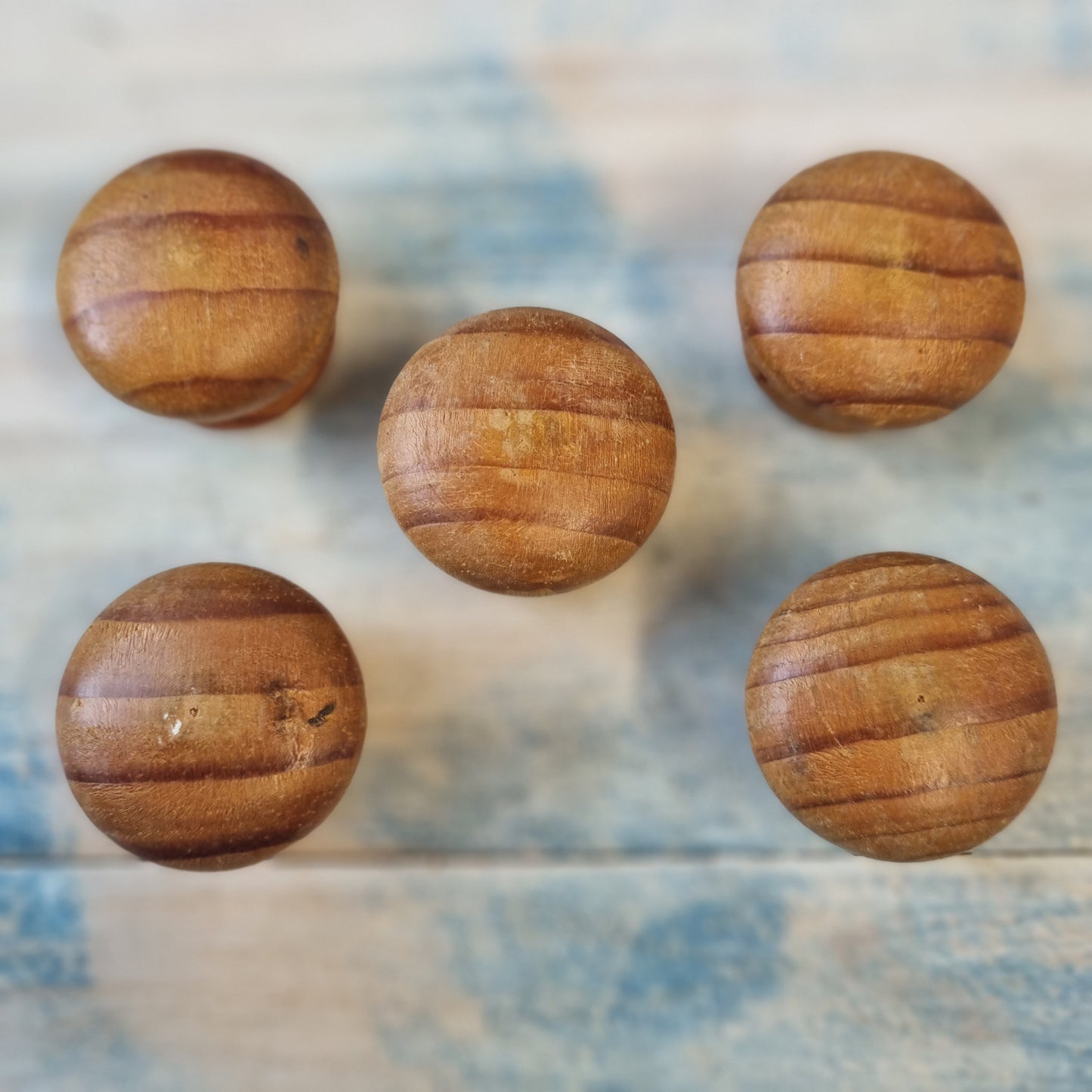 (set of 5) 42mm round Pine wood drawer knob -recycled-Vintique Concepts