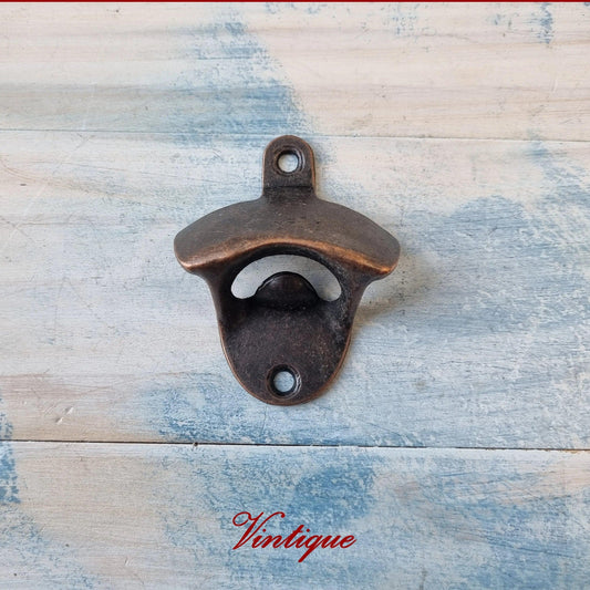 Wall Mounted Vintage Bottle opener for beer bottles etc-BRONZE - Vintique Concepts