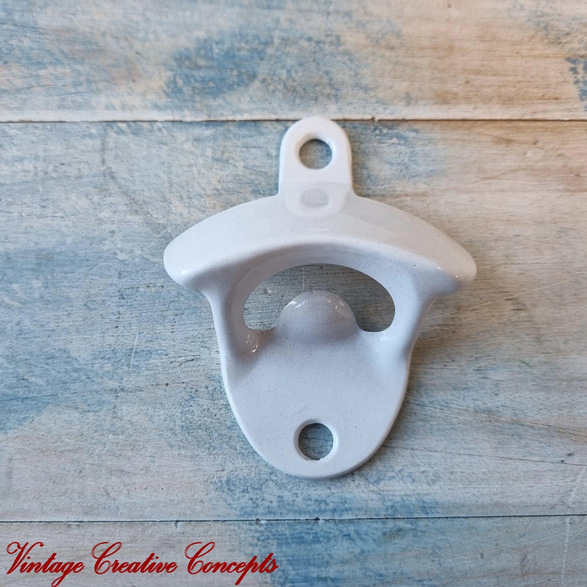 Wall Mounted Vintage Bottle opener for beer bottles etc-WHITE - Vintique Concepts