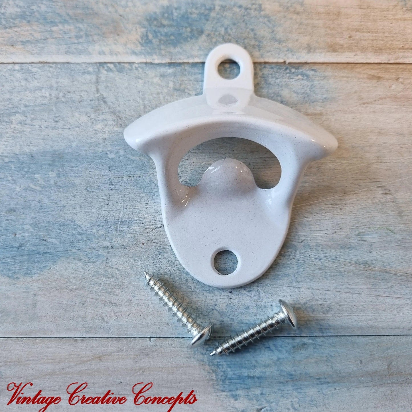 Wall Mounted Vintage Bottle opener for beer bottles etc-WHITE - Vintique Concepts