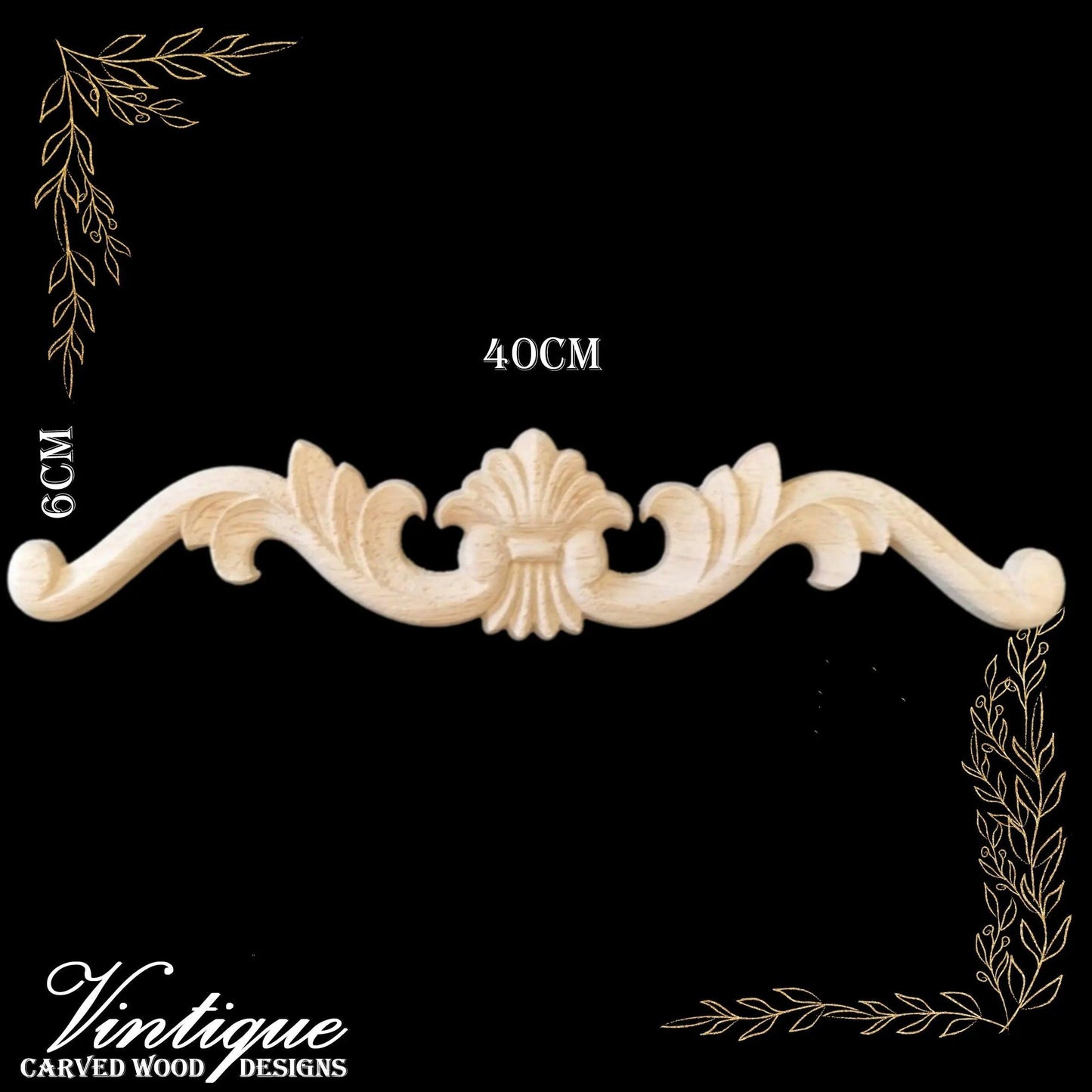 Wheat Scroll Centre Wooden Applique Vintique Concepts