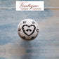 White Ceramic furniture Knob Love heart with Doves 35mm Dia-Vintique Concepts