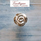 White & silver Alloy ROSE cabinet Knob 35mm dia