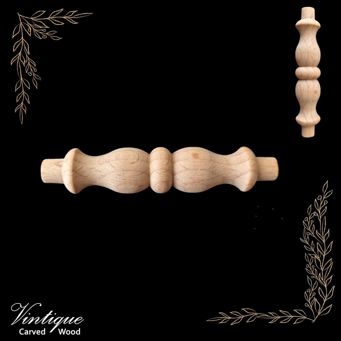 Woodcraft Emperors Wooden Spindle 86mm x 17mm (each) - Vintique Concepts