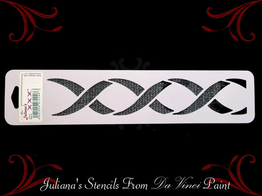 Woven Ribbons border contemporary furniture paint stencil 355mm x 75mm-Vintique Concepts